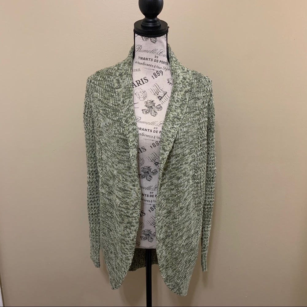 Derek Heart Green Marled Cacoon Open Cardigan Size Medium